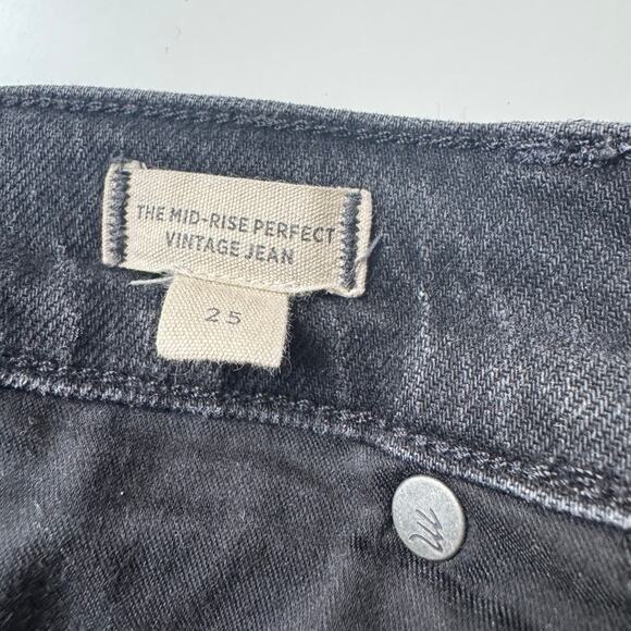 Madewell The Mid-Rise Perfect Vintage Jeans Clean Black Wash, 25 - Picture 5 of 7